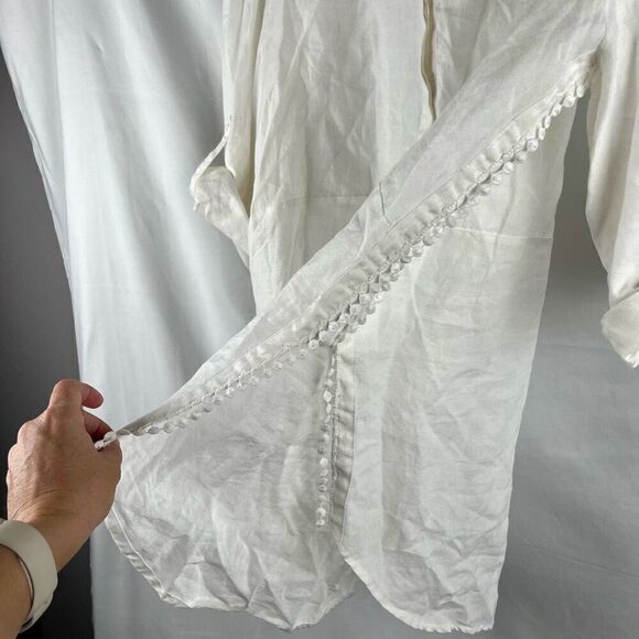 Piper Women’s White V-neck Tunic Blouse 16 - Picture 2 of 10